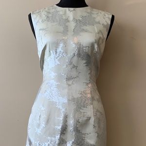 TALBOTS White and Silver Sleeveless Dress